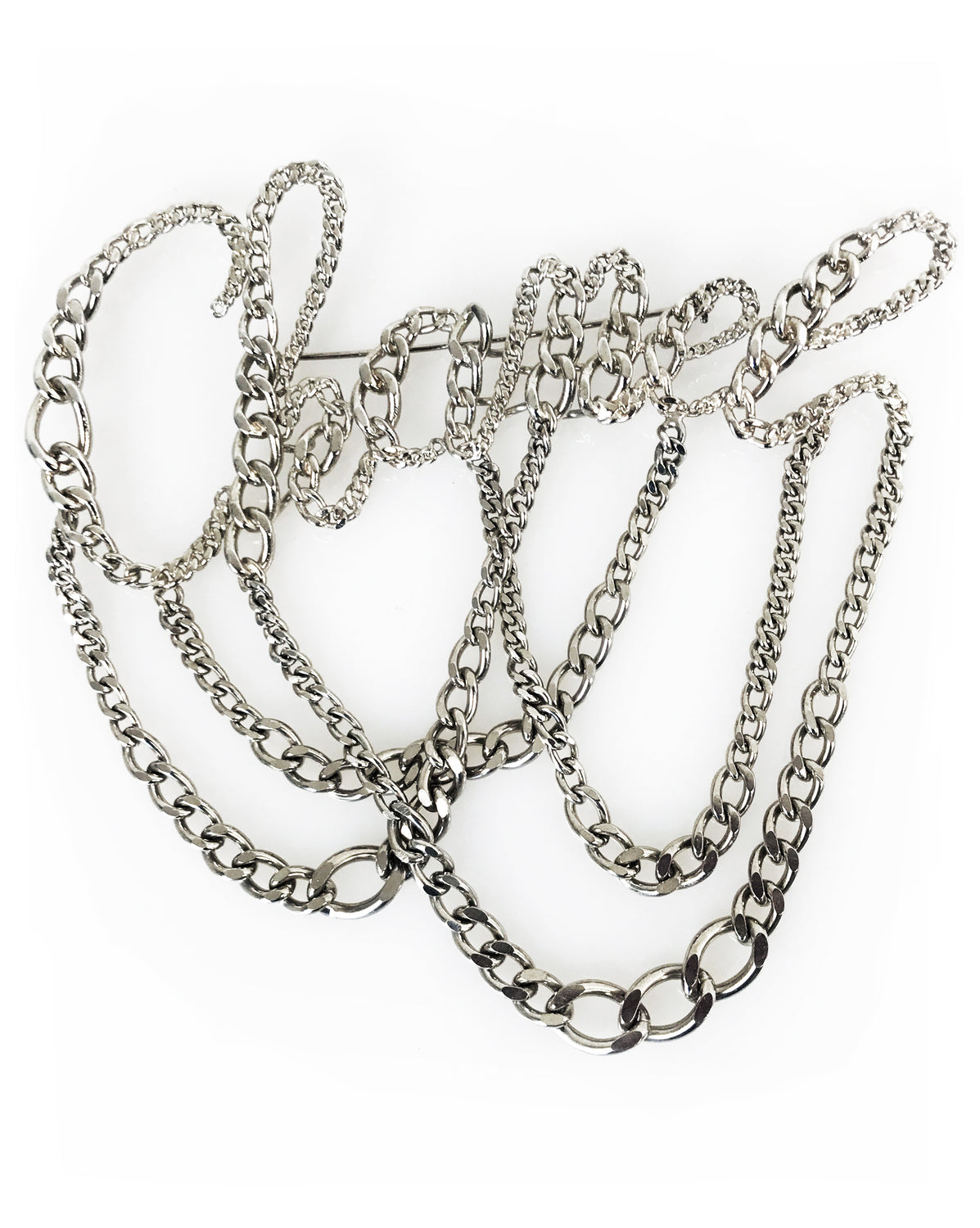 FRUIT Vintage Chanel Chain text logo brooch 2006 Karl Lagerfeld
