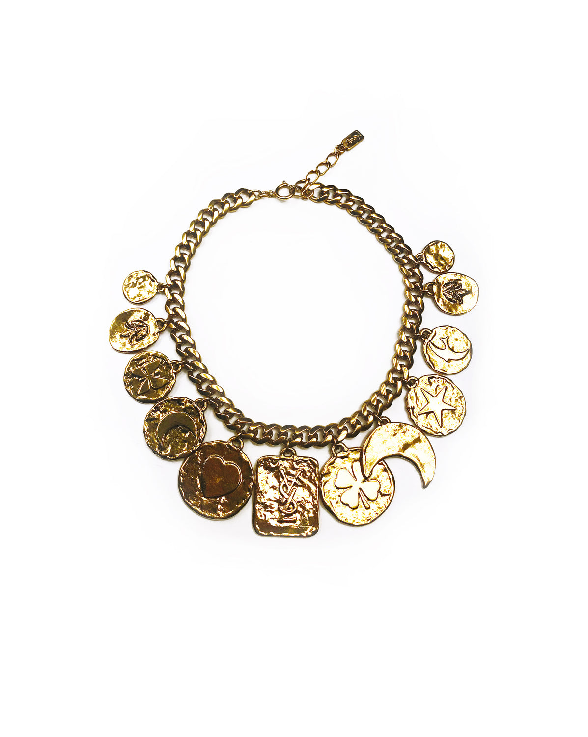 Yves Saint Laurent 1980s Gold Lucky Charm Necklace