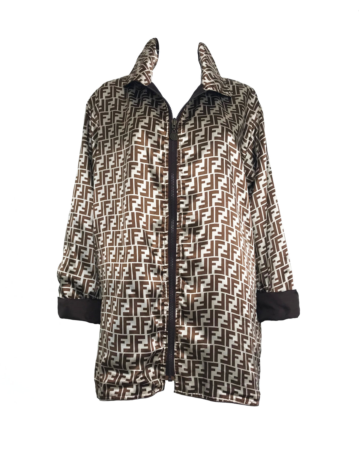 Fruit Vintage Fendi Reversible Logo Print 1990s Coat