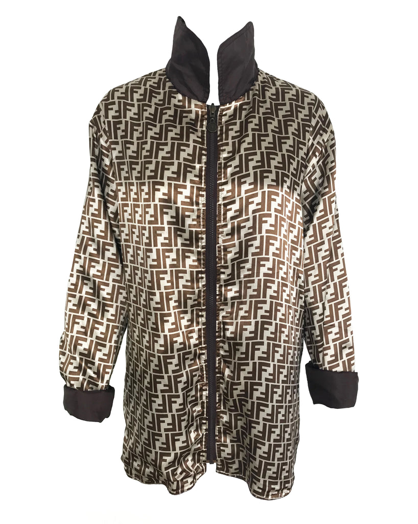 Fruit Vintage Fendi Reversible Logo Print 1990s Coat