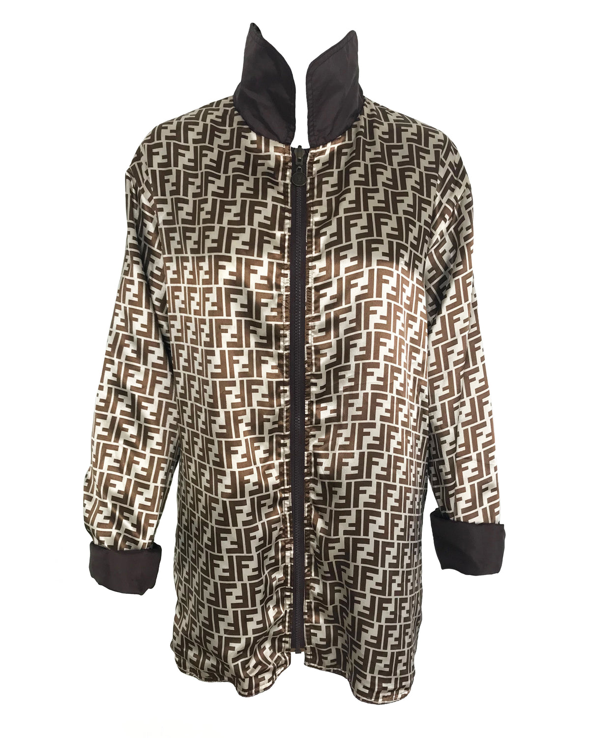 Fruit Vintage Fendi Reversible Logo Print 1990s Coat
