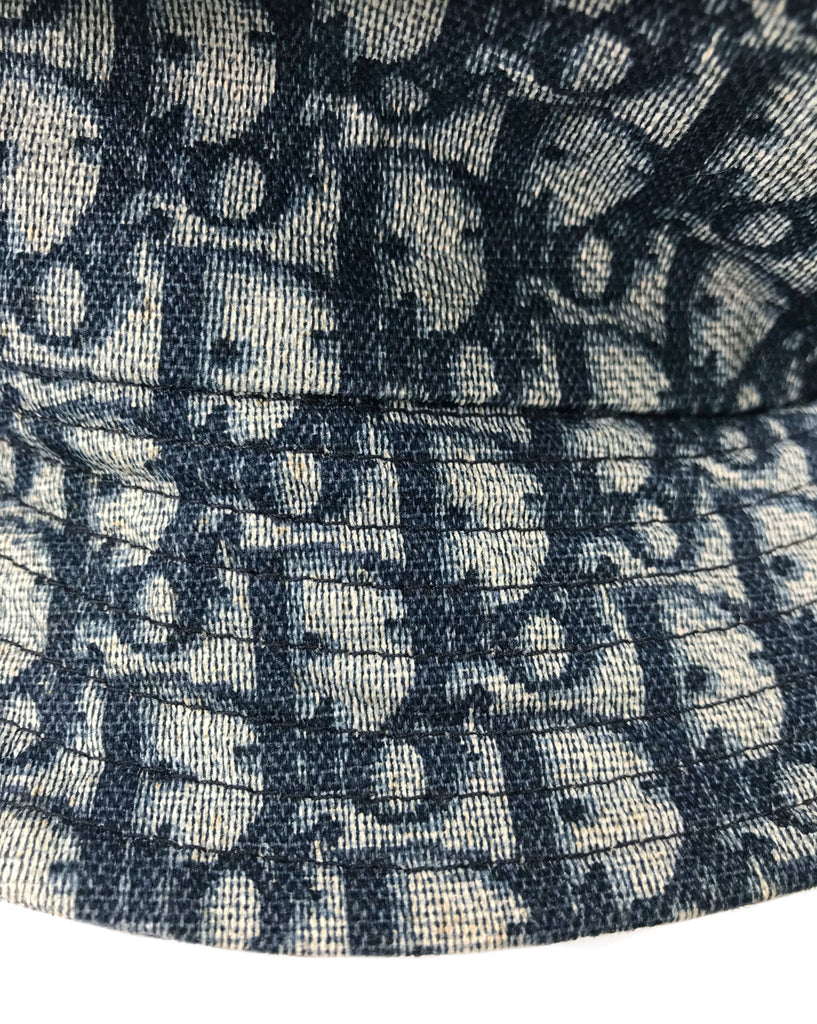Fruit Vintage Christian Dior Blue Logo Trotter Monogram Bucket Hat by John Galliano