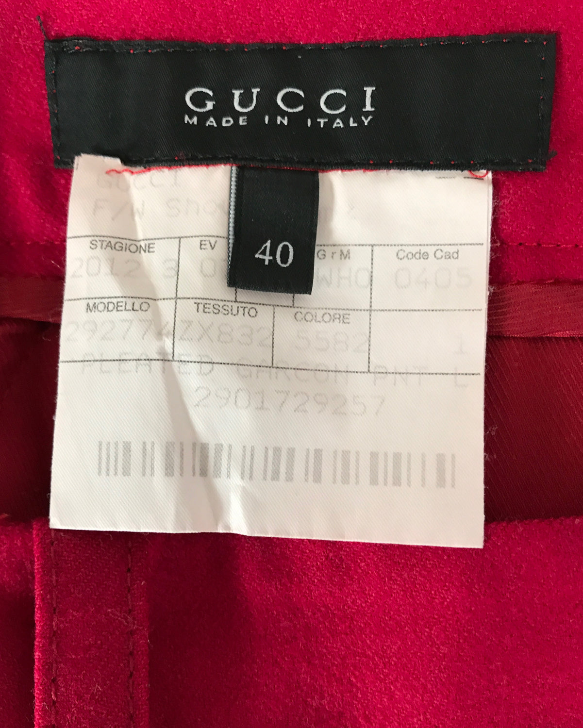 FRUIT Vintage Gucci Red Tailored Wool Pants