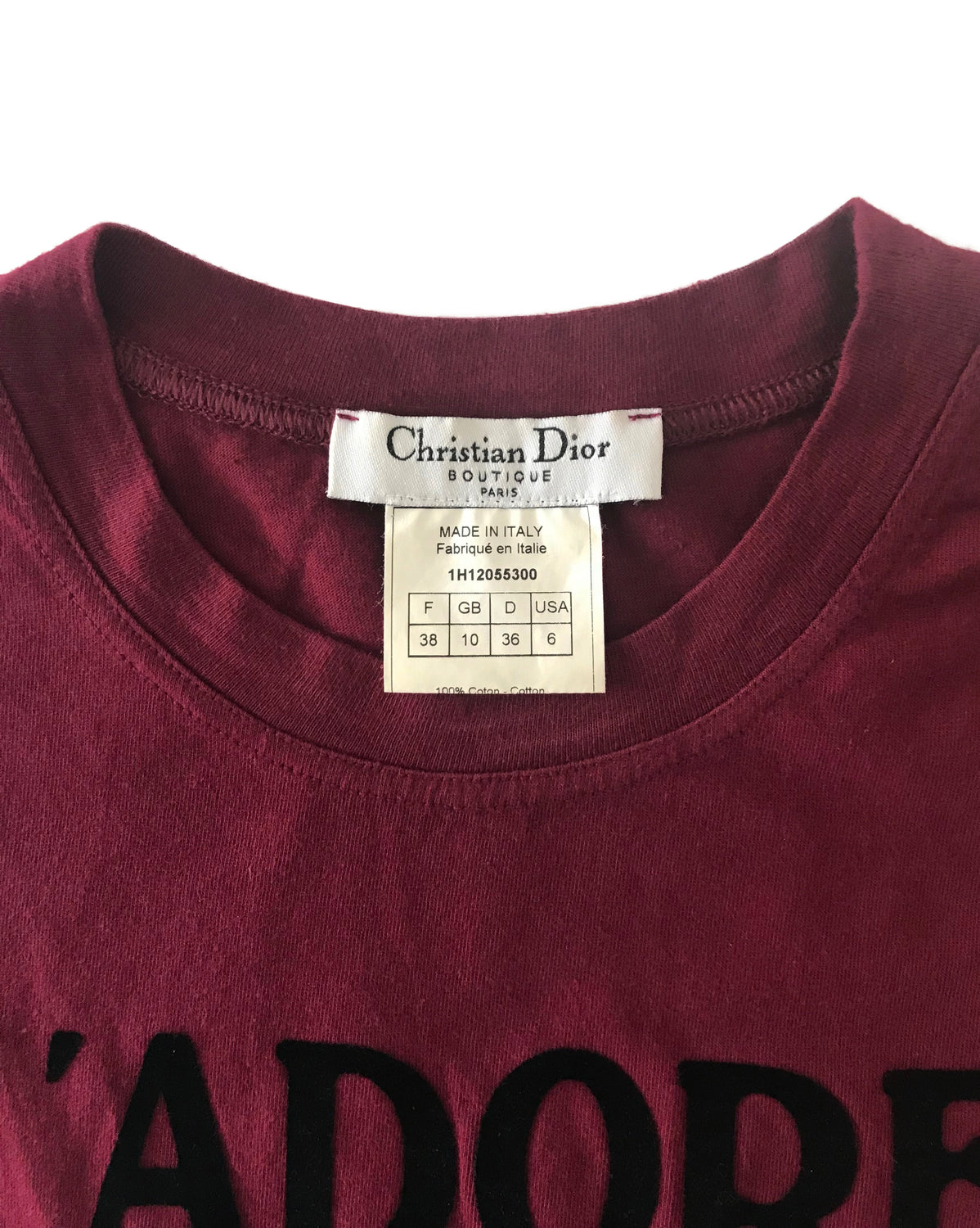 Fruit Vintage Christian Dior Red Black J'adore Dior Logo Tank Top by John Galliano