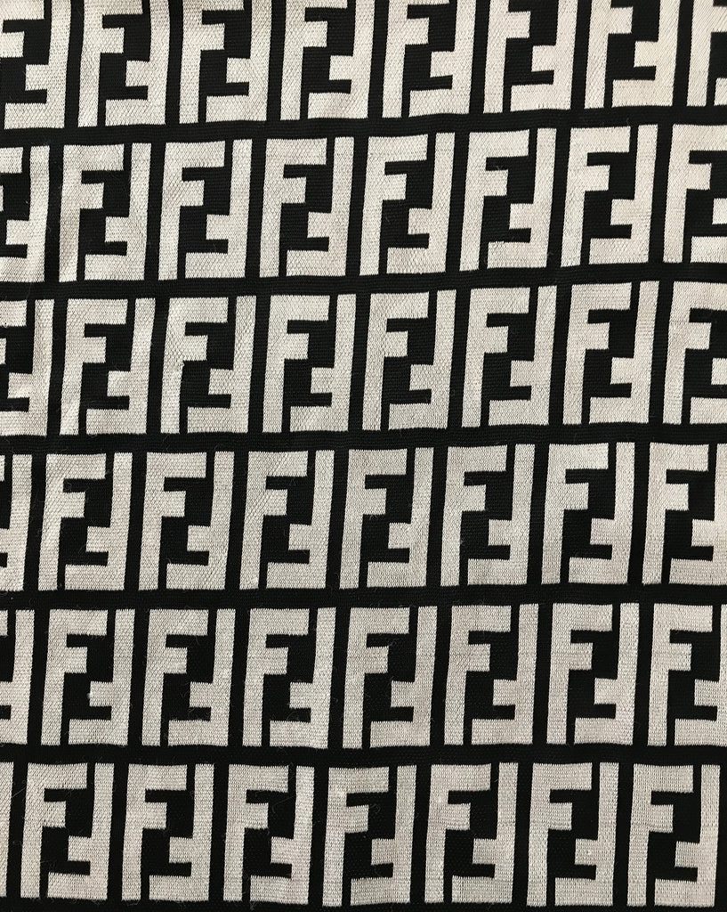 Fruit Vintage Fendi Zucca Monogram Print Black White T-shirt Top Tee