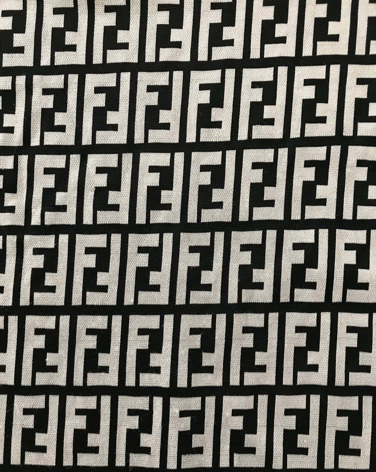 Fruit Vintage Fendi Zucca Monogram Print Black White T-shirt Top Tee