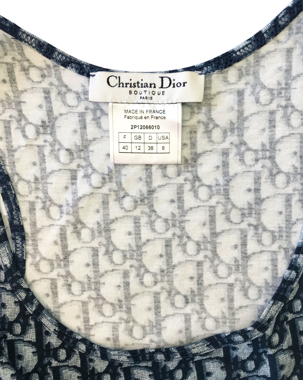 Fruit Vintage Christian Dior Logo Print Tank Dress