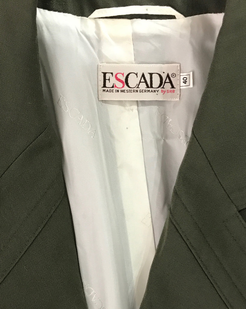 FRUIT Vintage Escada Military Batwing Jacket Khaki 1980s