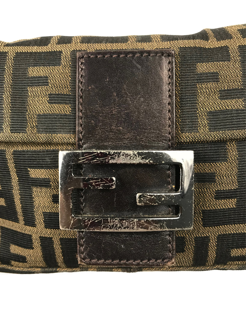 Fruit Vintage Fendi Zucca Logo Monogram Print Baguette Handbag