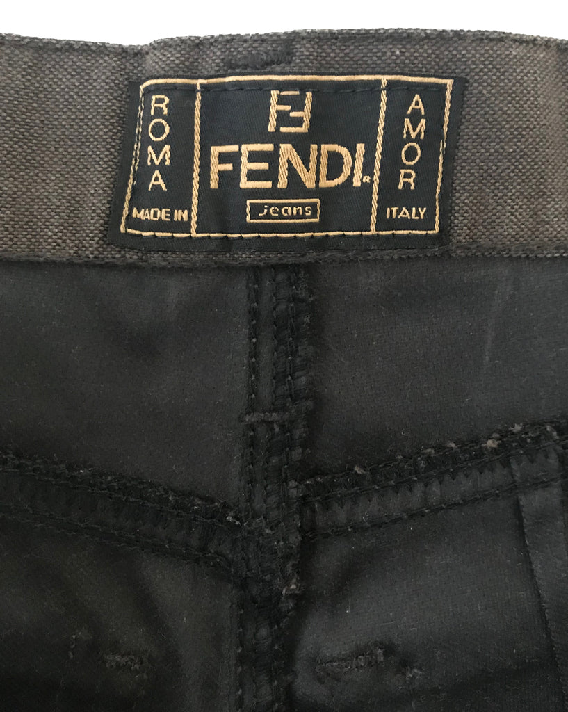 Fruit Vintage Fendi Zucca Monogram Print Jean Shorts