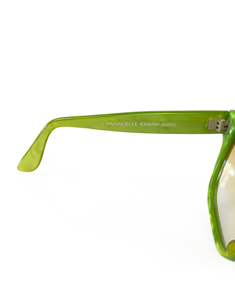FRUIT Vintage Emmanuelle Khahn Green Oversized Sunglasses 1980s retro