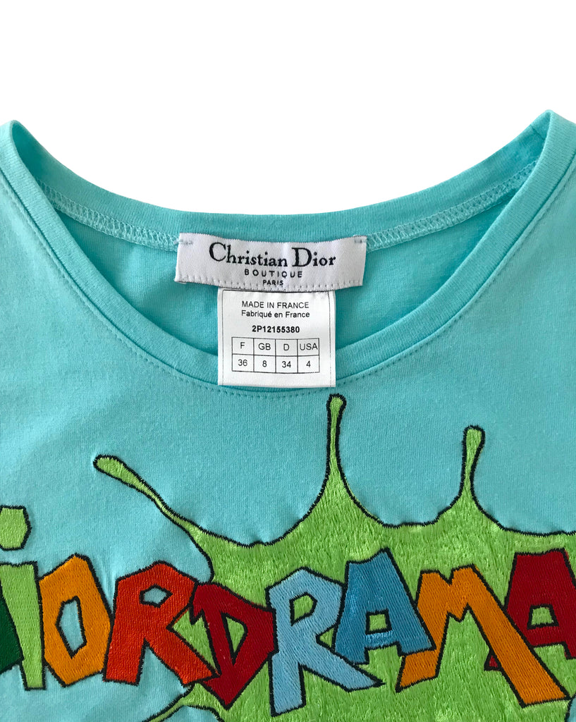 Fruit Vintage Christian Dior 'Dior Drama' Blue Tank top by John Galliano
