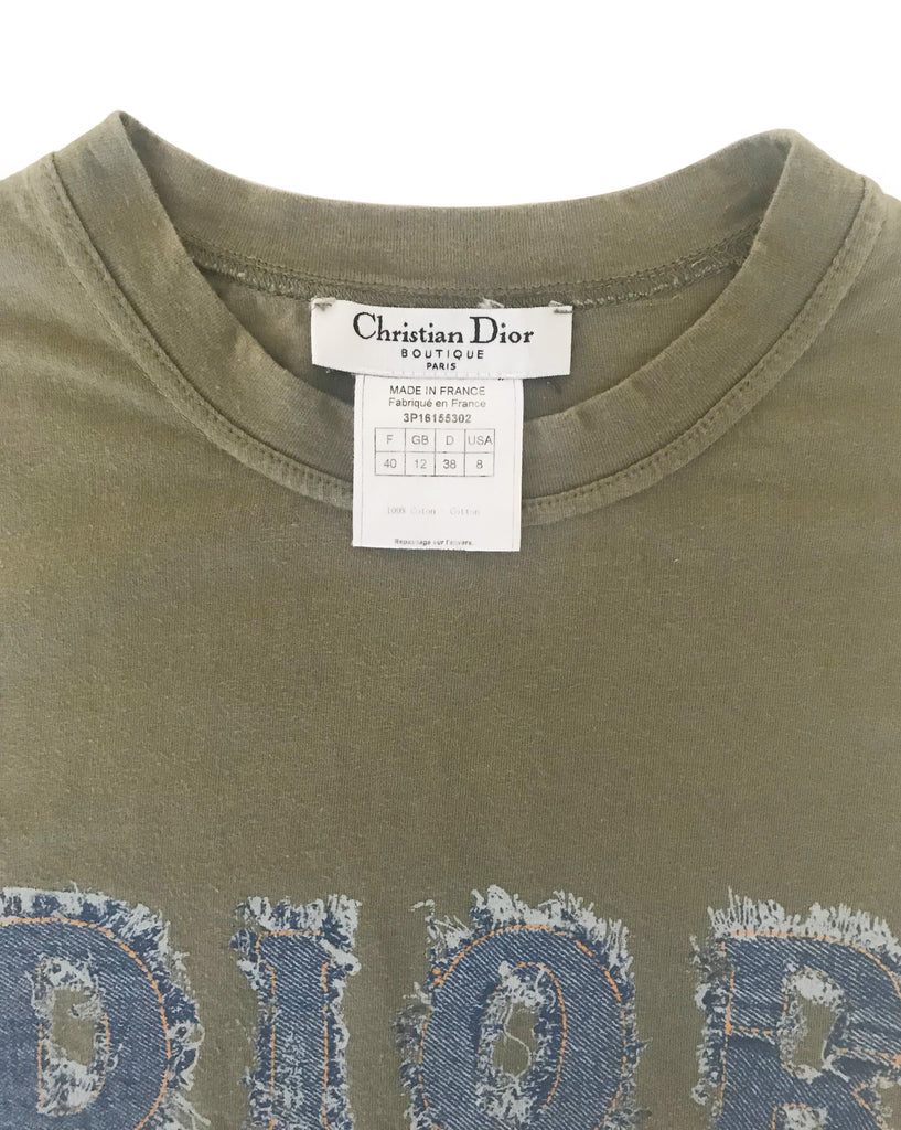 Fruit Vintage Christian Dior Logo monogram denim Dior tank tee khaki