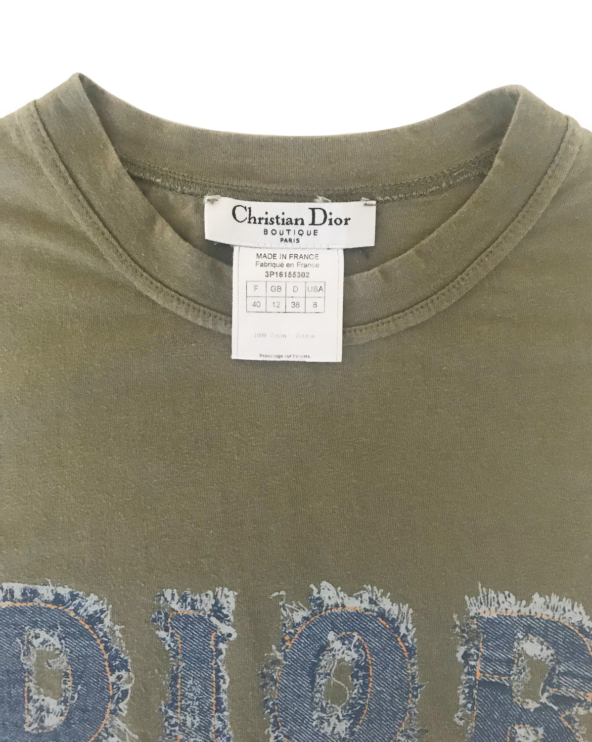 Fruit Vintage Christian Dior Logo monogram denim Dior tank tee khaki