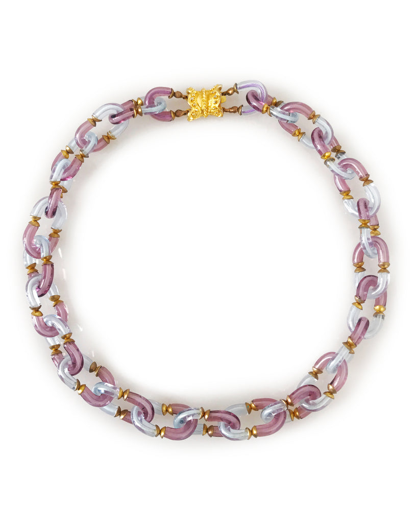 FRUIT Vintage Chanel couture Archemede Seguso 1960s glass chain necklace earring set