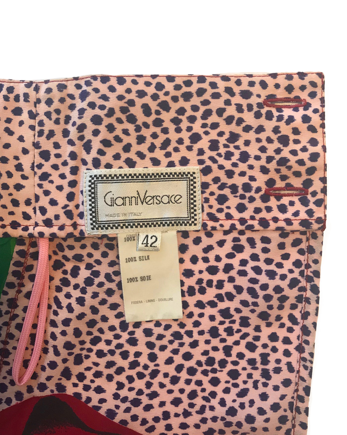 FRUIT Vintage Gianni Versace floral skorts feature a draped skirt front and classic short design at rear.