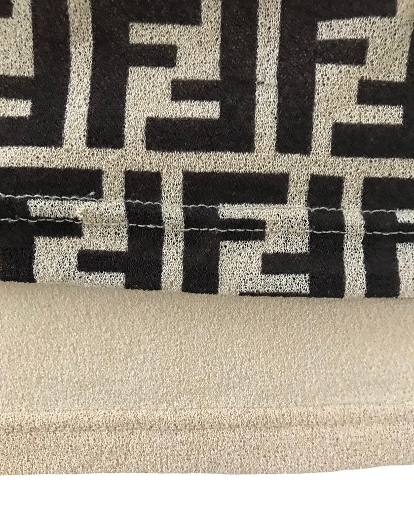Fruit Vintage Fendi Zucca Print Shift Tank Dress from the 1990s with monogram logo design all over Kylie Jenner fendi dress