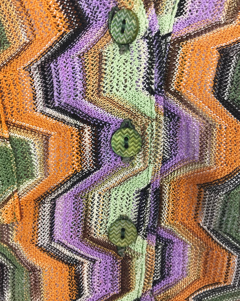 Fruit VIntage Missoni Zigzag Knit Short Sleeve Shirt
