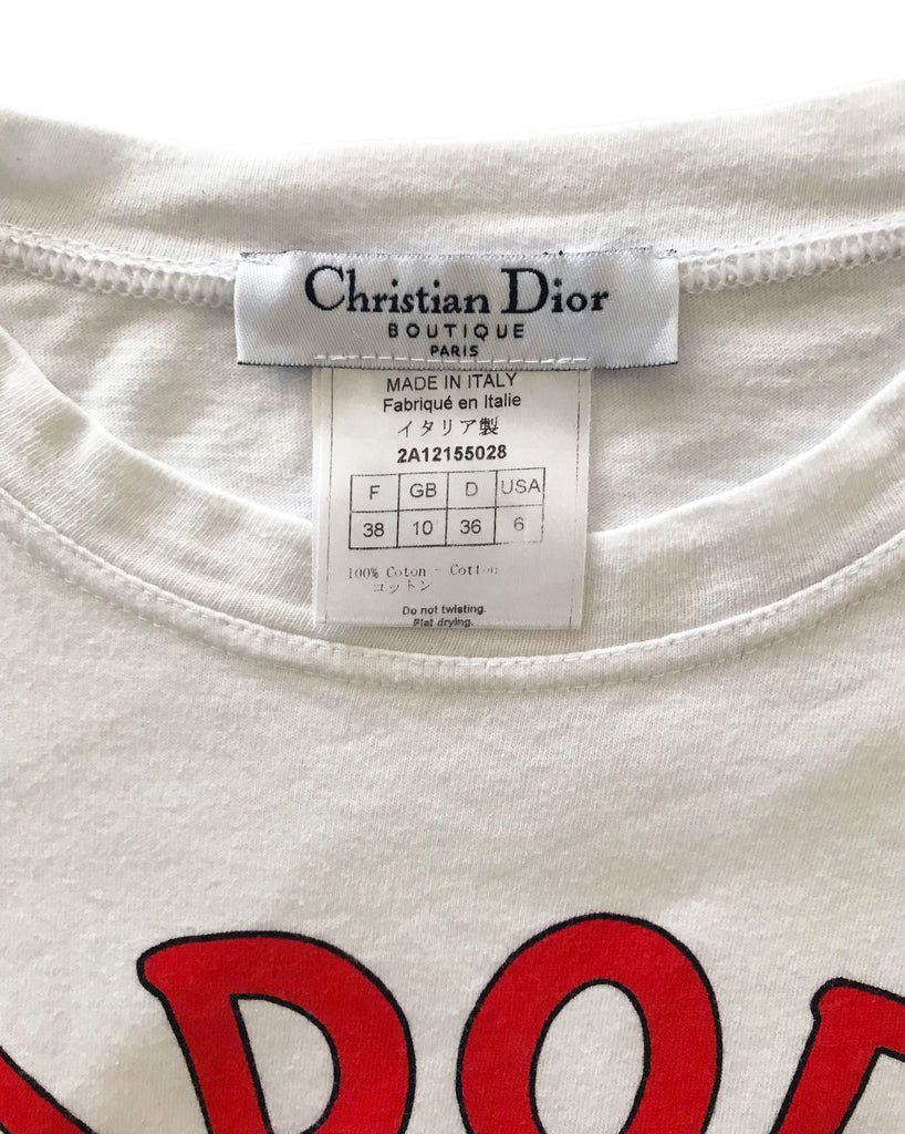 Fruit Vintage Christian Dior J'adore Dior Logo Mermaid Cartoon T-shirt by John Galliano
