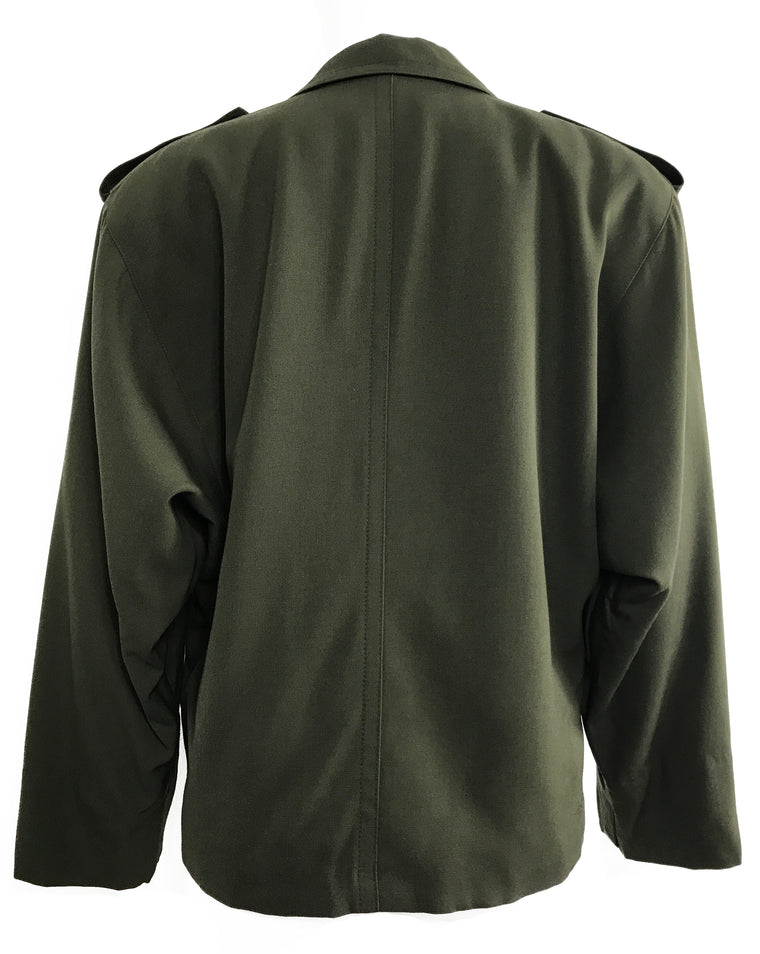 FRUIT Vintage Escada Military Batwing Jacket Khaki 1980s