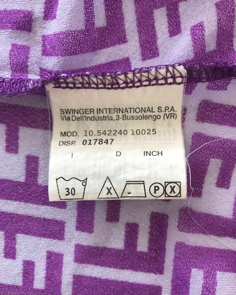 Fruit Vintage Fendi Zucca Logo Monogram Print Purple Mesh Shirt Blouse