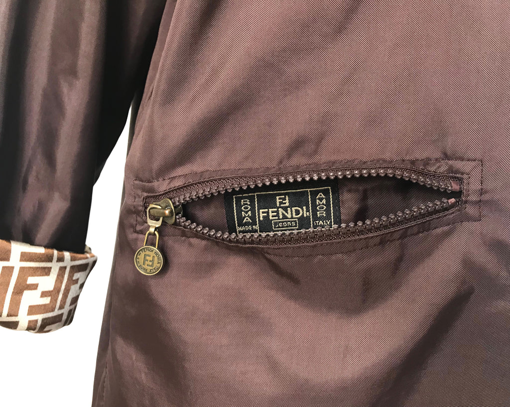 Fruit Vintage Fendi Reversible Logo Print 1990s Coat