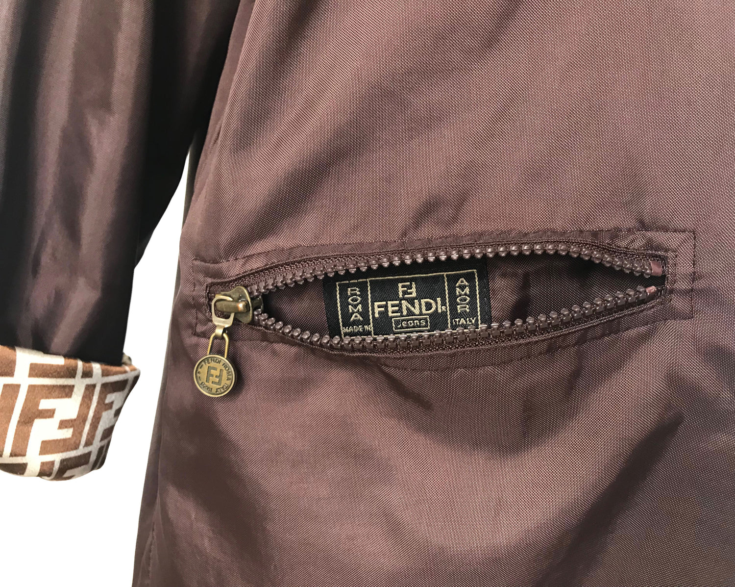 Fruit Vintage Fendi Reversible Logo Print 1990s Coat