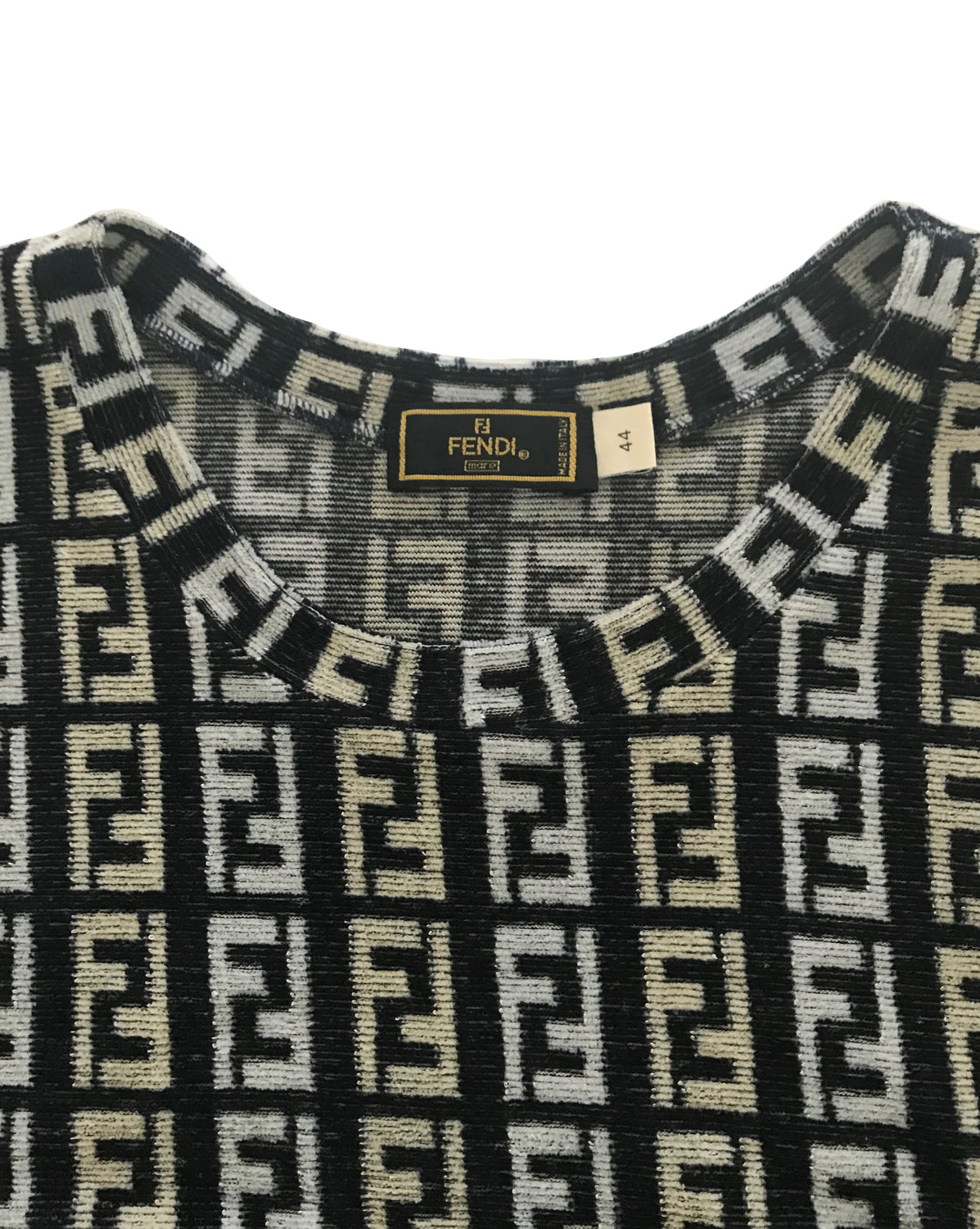 Fruit Vintage Fendi Zucca Monogram Print Logo Velour Dress Kylie Jenner