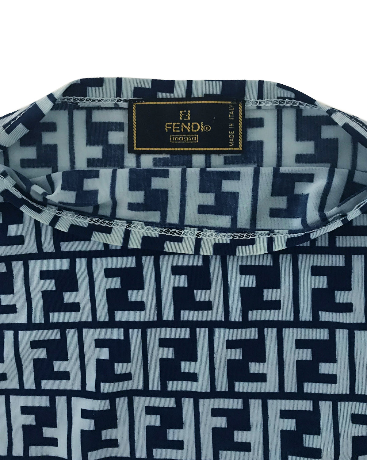 Fruit Vintage Fendi Zucca Logo Monogram Print Blue Tank Top