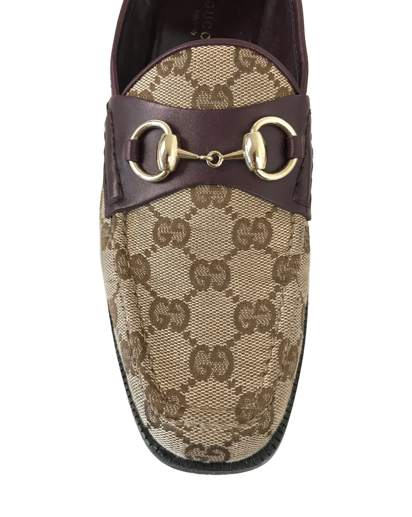 FRUIT Vintage Gucci 1990s Monogram Logo Print shoes Loafers