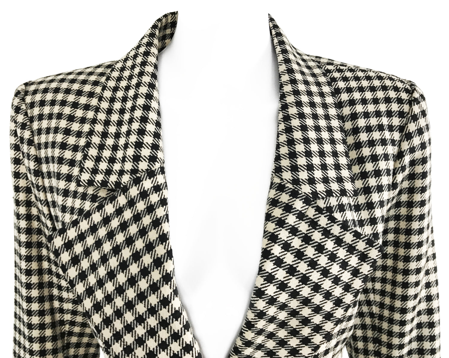 1987 SHOP Vintage Yves Saint Laurent Cropped Check Jacket 1980s hounds tooth