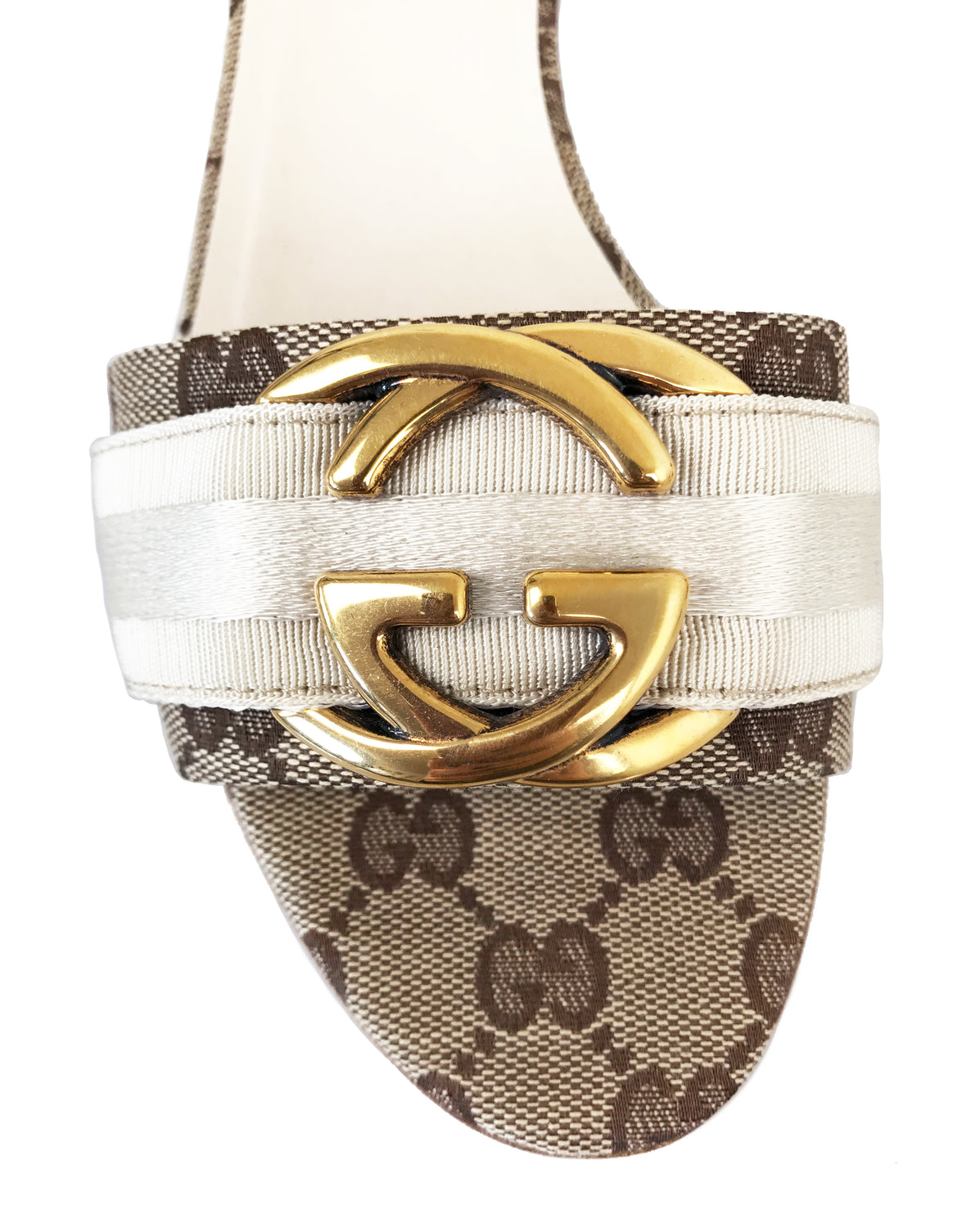 FRUIT Vintage Gucci 1990s Monogram Logo Print Slides shoes