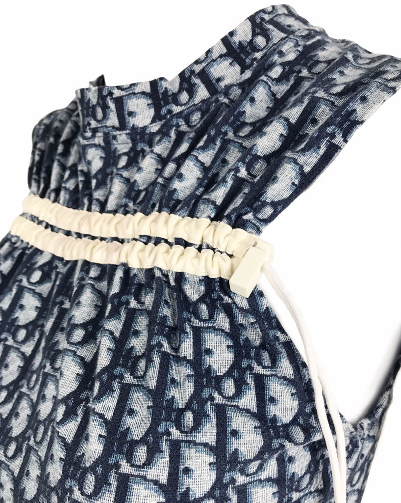 Fruit Vintage Christian Dior Navy Monogram logo trotter/oblique print tank top from the early 2000s designed by John Galliano, a Christian Dior collectors dream.