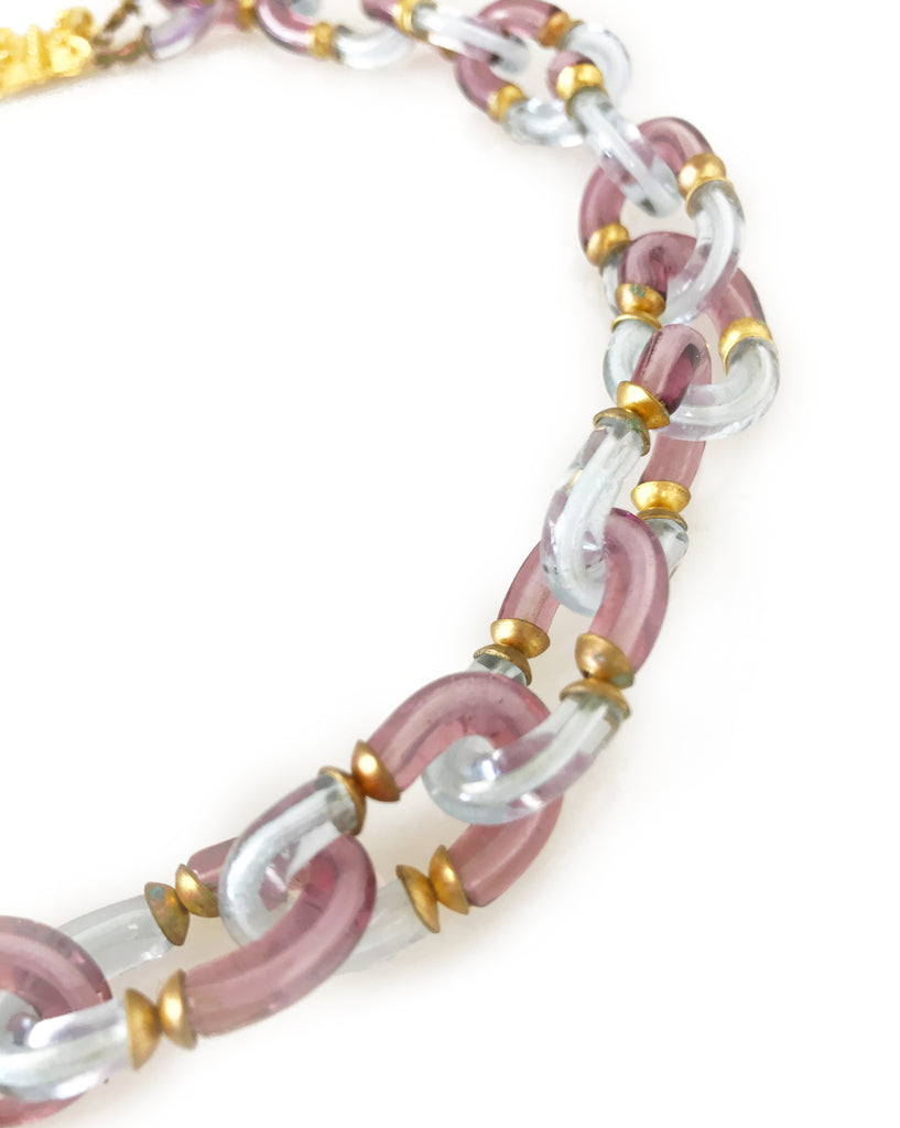 FRUIT Vintage Chanel couture Archemede Seguso 1960s glass chain necklace earring set