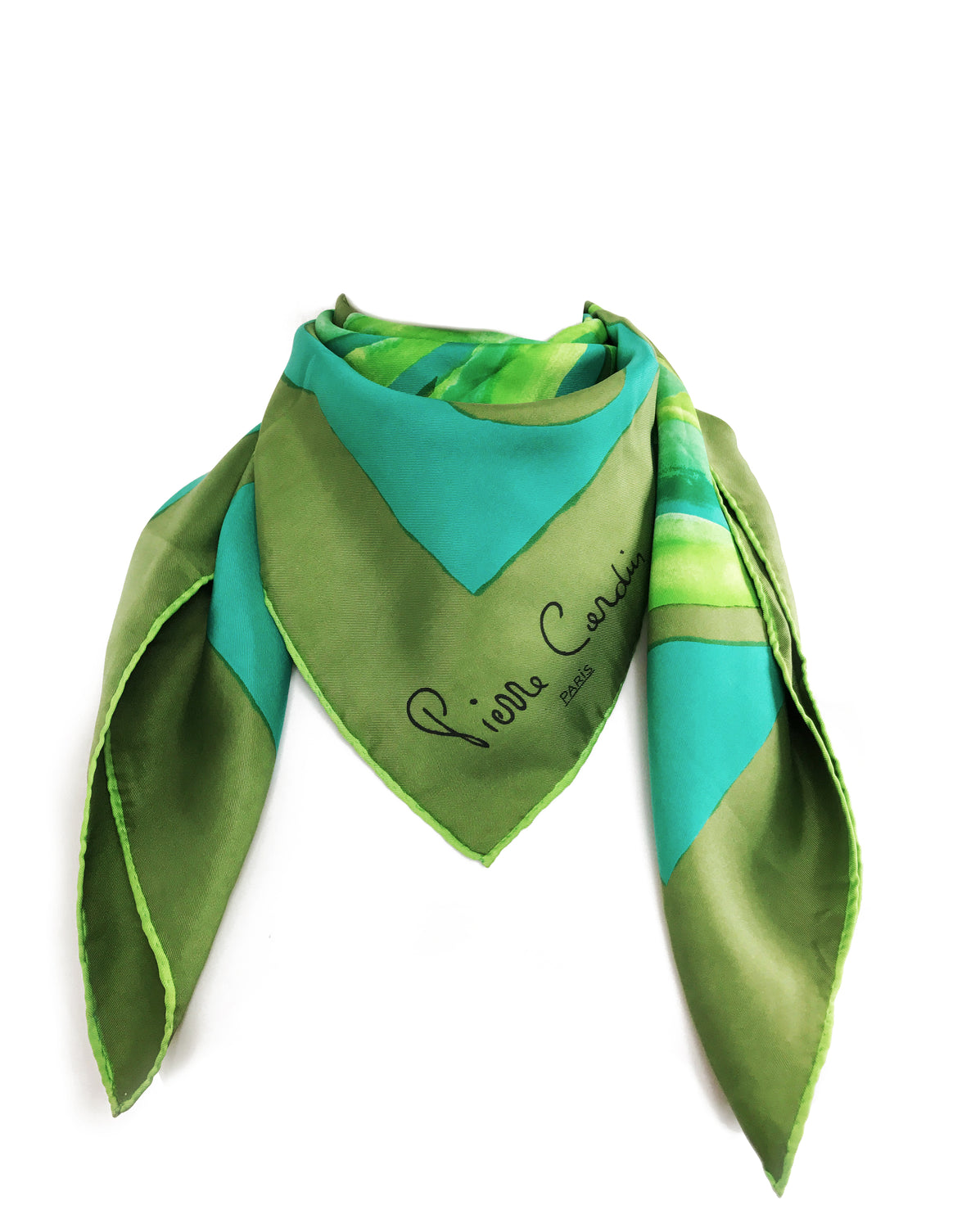1987 SHOP Vintage Green Pierre Cardin Print Scarf