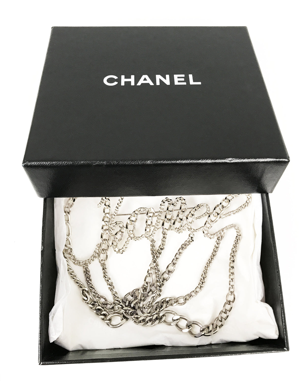 FRUIT Vintage Chanel Chain text logo brooch 2006 Karl Lagerfeld