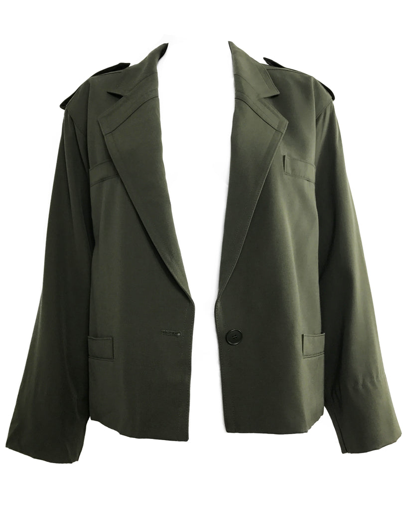 FRUIT Vintage Escada Military Batwing Jacket Khaki 1980s