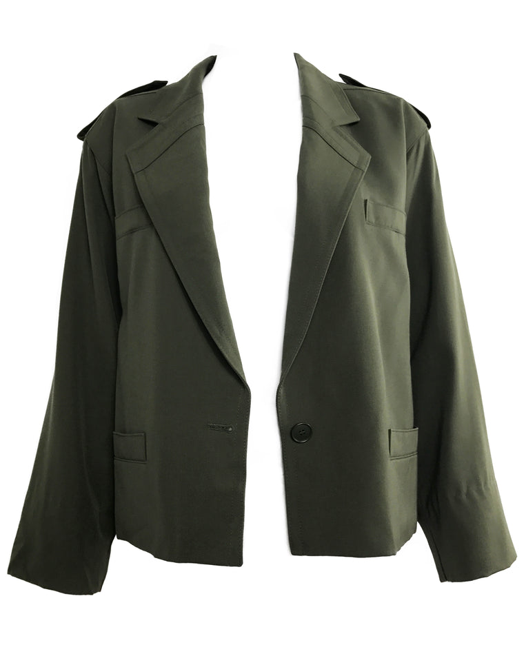 Escada 1980s Military Batwing Jacket