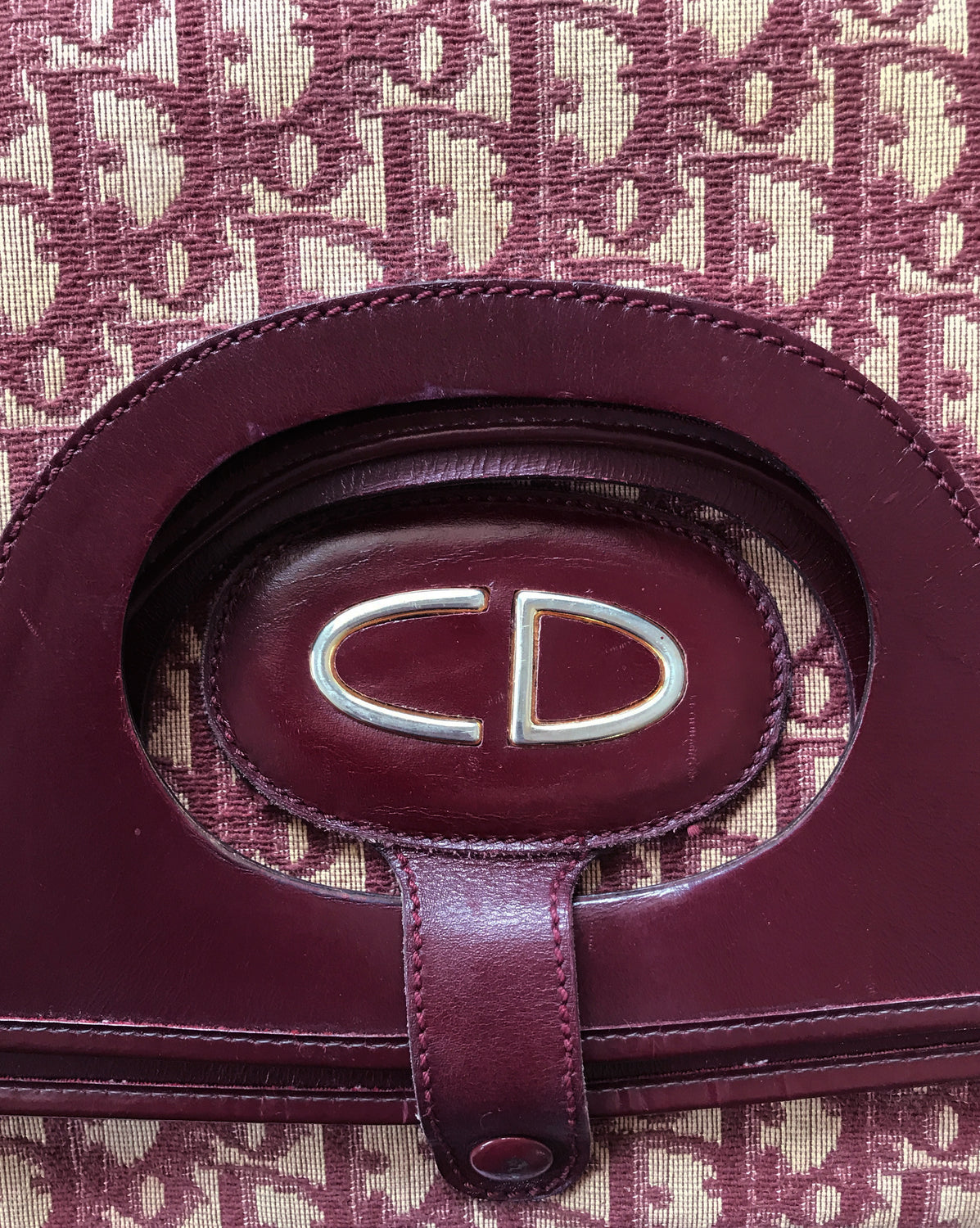FRUIT Vintage Christian Dior 1970s logo monogram Convertible Fold Over Clutch and Tote