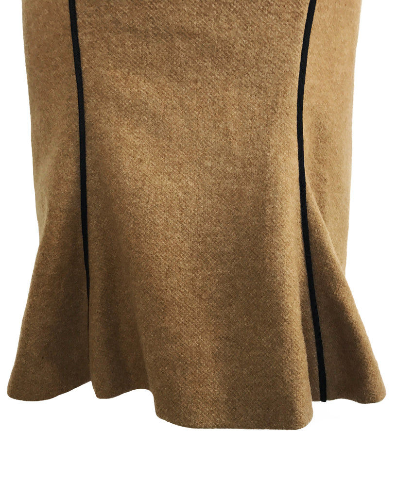 1987 SHOP Vintage Yves Saint Laurent by Tom Ford Brown wool Safari Skirt 2000s