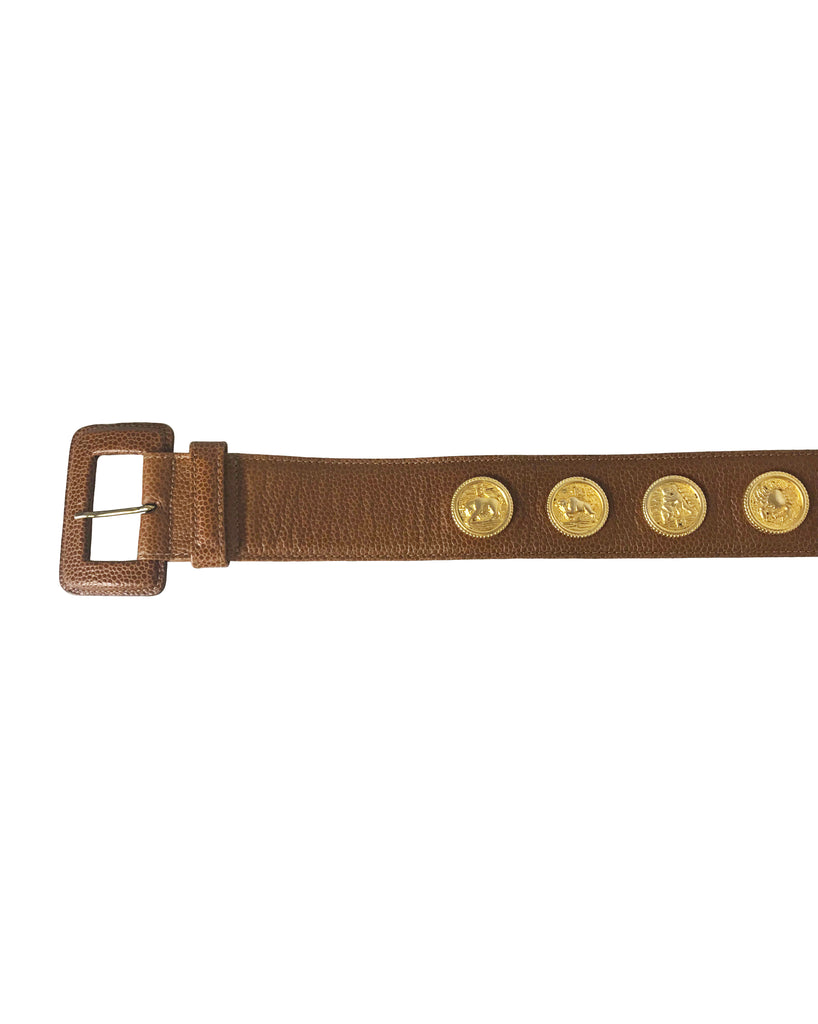 Fruit Vintage Fendi Zodiac Coin Belt
