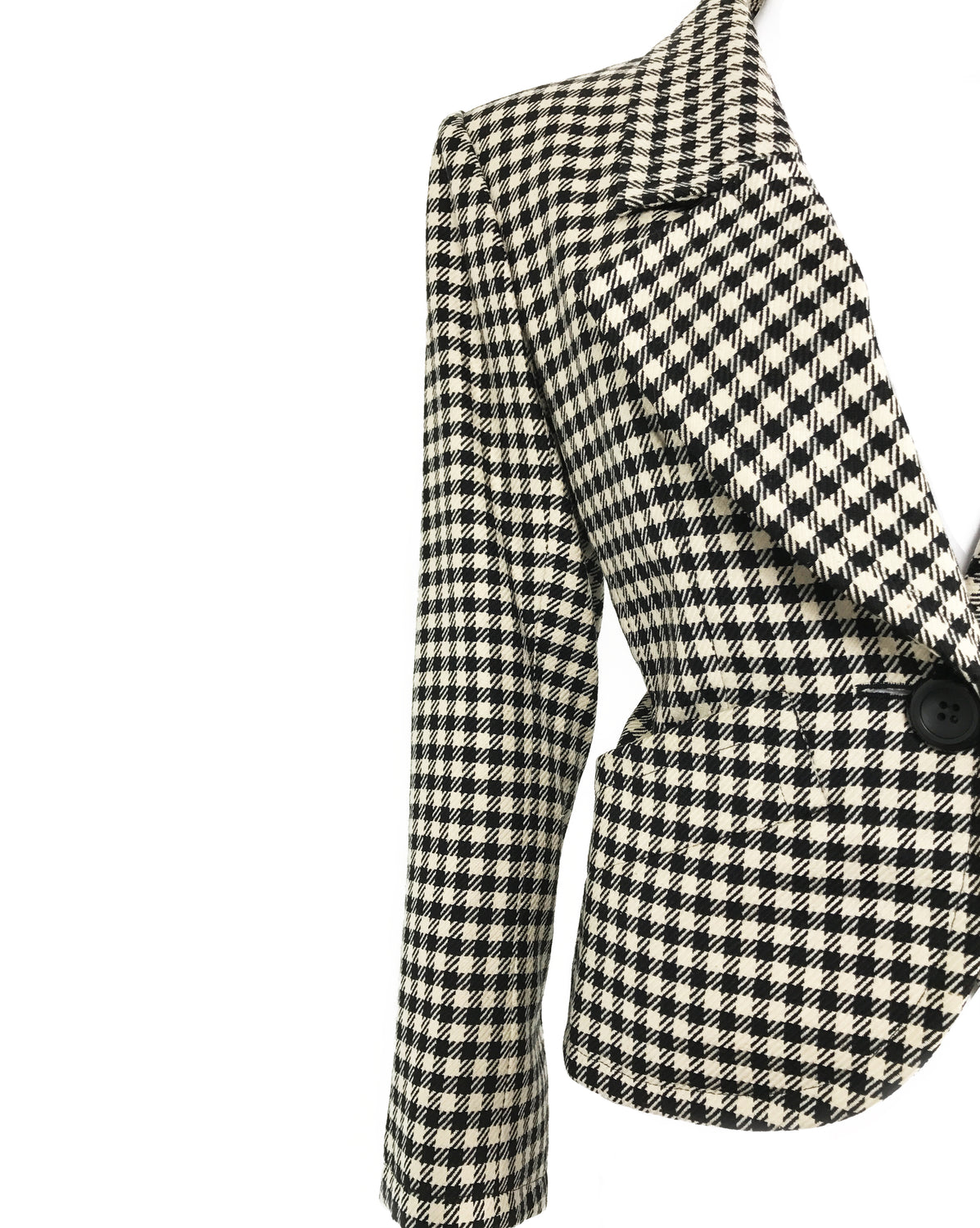 1987 SHOP Vintage Yves Saint Laurent Cropped Check Jacket 1980s hounds tooth