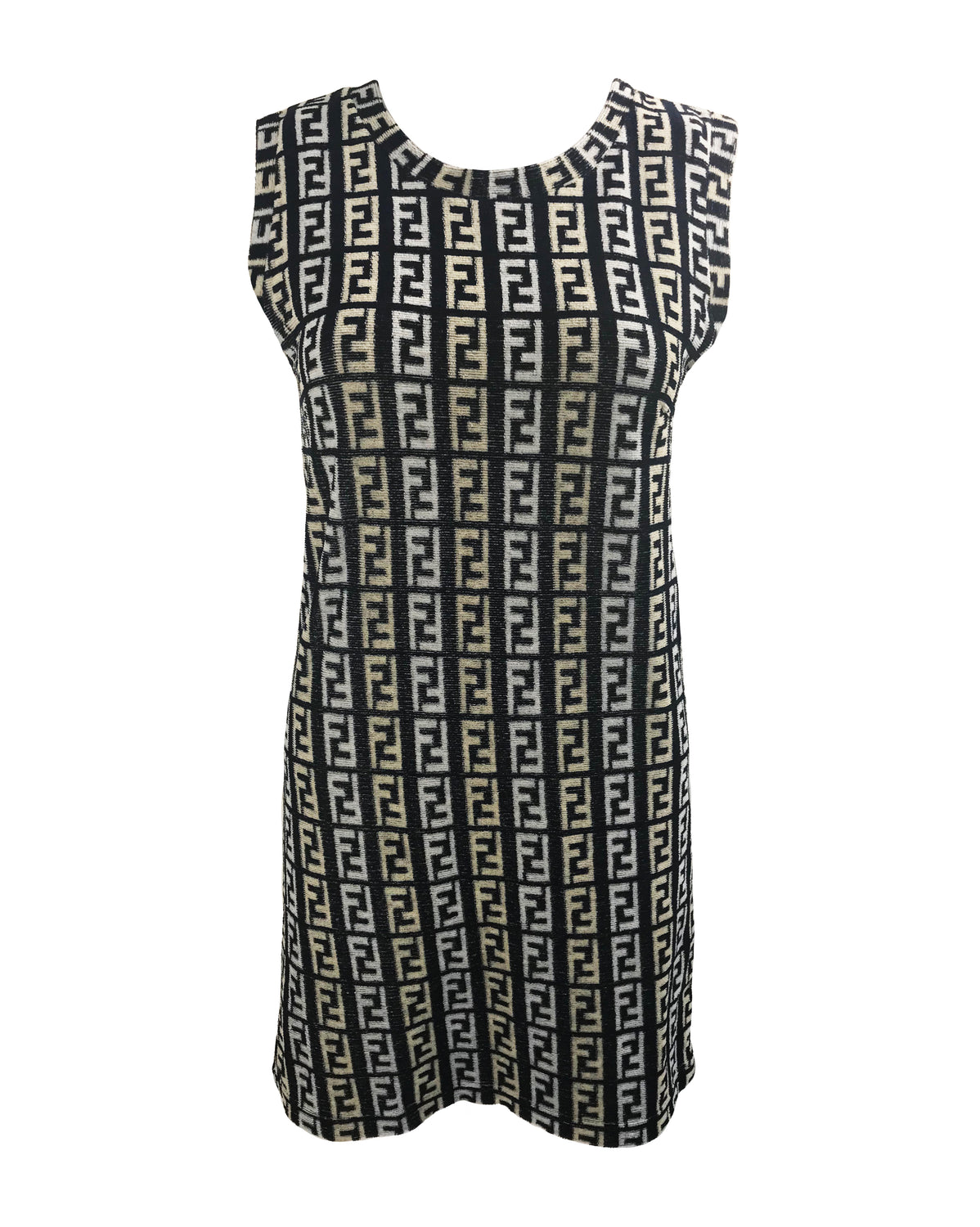 Fruit Vintage Fendi Zucca Monogram Print Logo Velour Dress Kylie Jenner