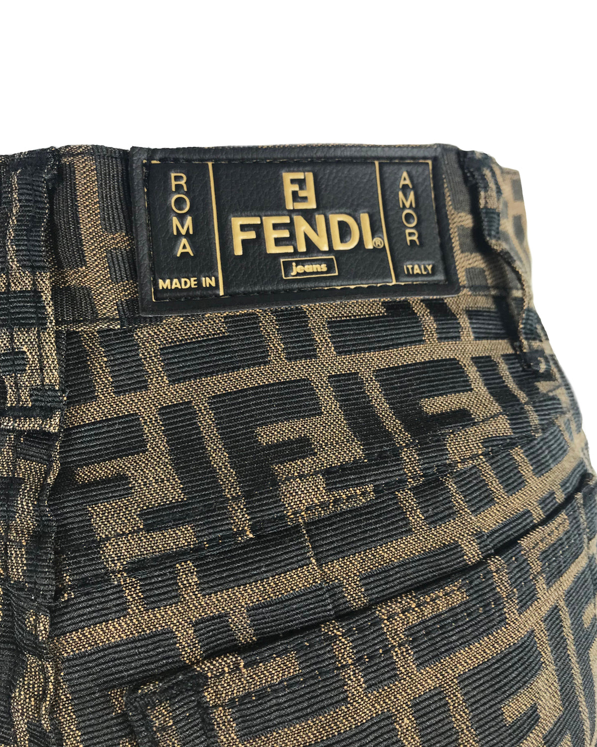 Fruit Vintage Fendi Zucca Monogram Print Jeans Pants