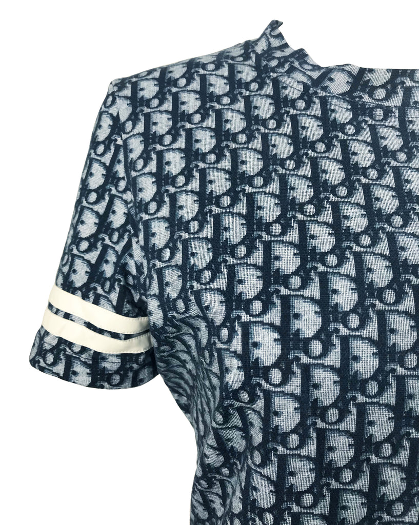 Fruit Vintage Christian Dior Blue Logo Trotter Monogram T-Shirt top by John Galliano
