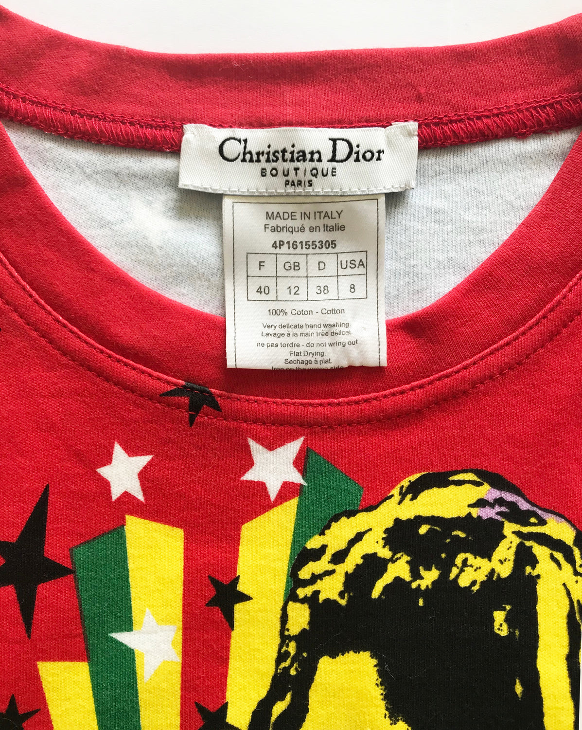 Fruit Vintage Christian Dior Rare Dior Rasta Logo Print Tank Top by John Galliano