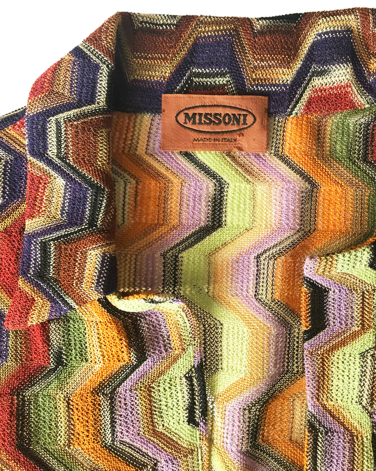 Fruit VIntage Missoni Zigzag Knit Short Sleeve Shirt