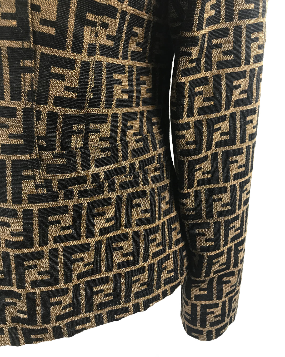 Fruit Vintage Fendi Zucca Monogram Print Jean Jacket