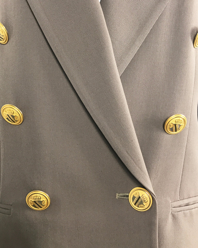 FRUIT Vintage Christian Dior 1980s Taupe Oversized Blazer gold buttons