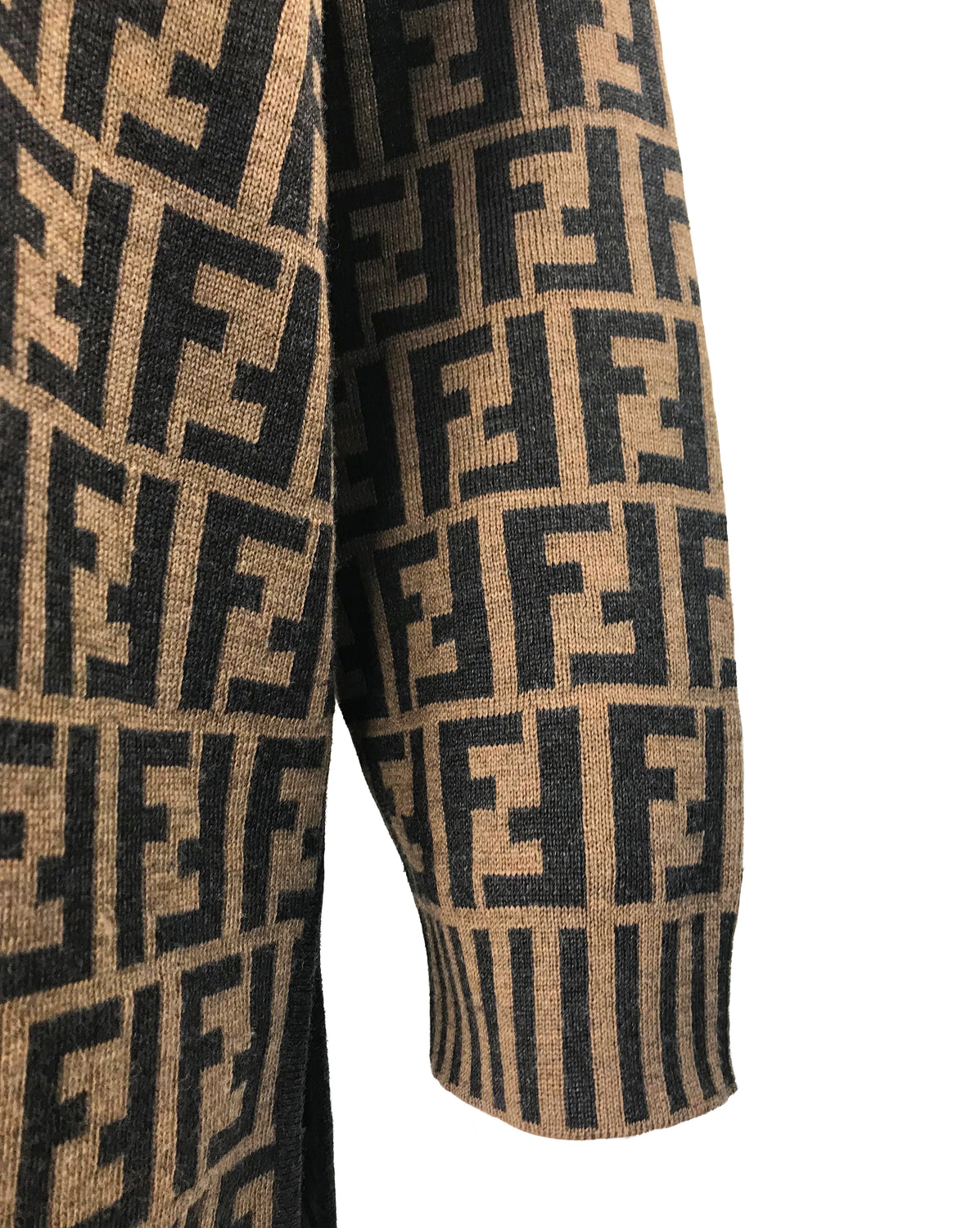 Fruit Vintage Fendi Zucca Logo Monogram Print Knit Turtleneck Sweater Jumper